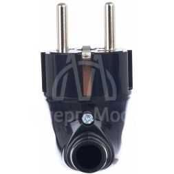 Вилка угловая ВПу11-02-Ст разборная с заземл. 16А черн. IEK EVP11-16-01-K02