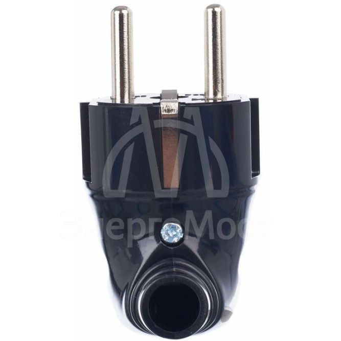 Вилка угловая ВПу11-02-Ст разборная с заземл. 16А черн. IEK EVP11-16-01-K02