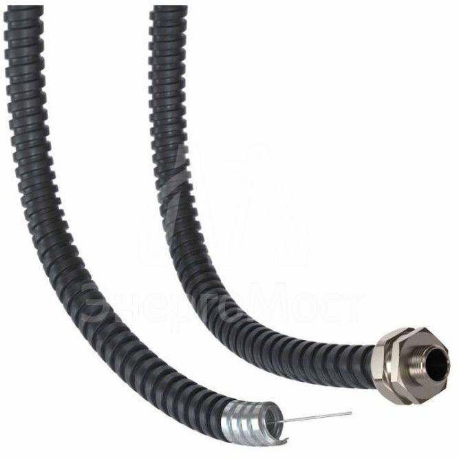 Металлорукав DN 20мм в герметичной ПВХ изоляции Dвн 20.5мм Dнар 25.5 с протяжкой (уп.50м) черн. DKC 6071R-020NP