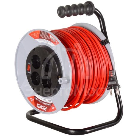 Удлинитель силовой на катушке Ресанта СУ-2х1-50/2 (с выкл., 4 розетки)