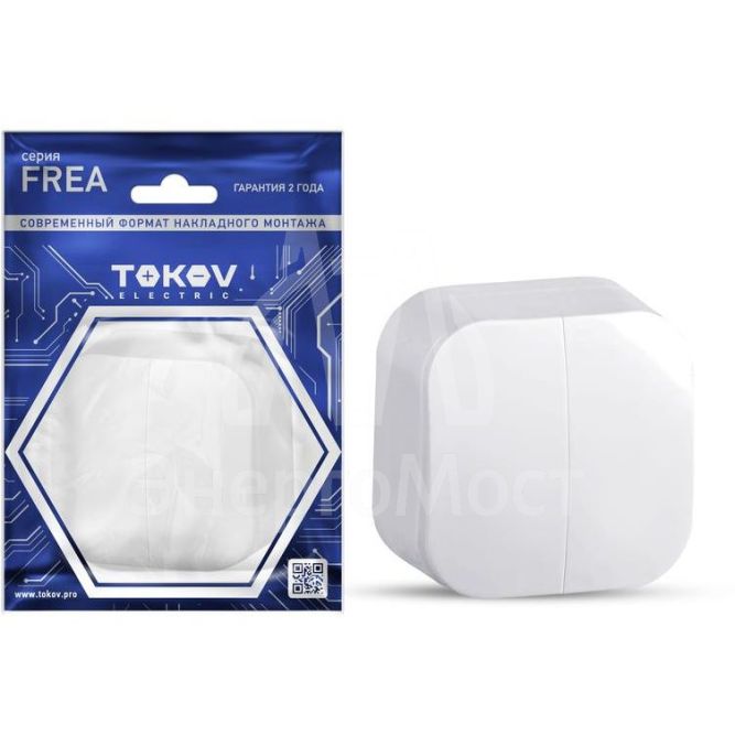 Выключатель 2-кл. ОП Frea 10А IP20 250В АБС-пластик бел. TOKOV ELECTRIC TKE-FR-V2-C01