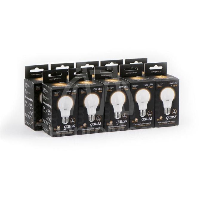 Лампа светодиодная Black A60 10Вт E27 3000К Gauss 102502110