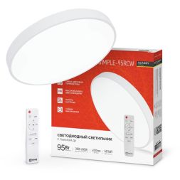 Светильник светодиодный SCANDY SIMPLE-95RCW 95Вт 3000-6500К 7600лм 230В 500х50мм с пультом ДУ бел. IN HOME 4690612057330