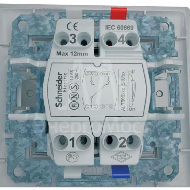 Механизм переключателя проходного 1-кл. СП Sedna 10А IP20 (сх. 6) 250В беж. SchE SDN0400147