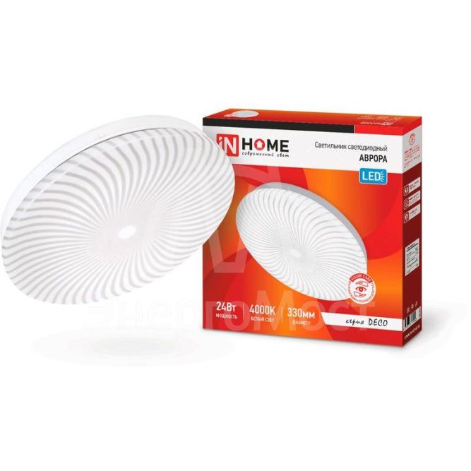 Светильник светодиодный DECO АВРОРА 24Вт 230В 4000К 1560лм 330х50мм IN HOME 4690612037387
