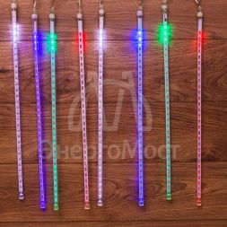 Электроукрашение &amp;quot;Тающая сосулька&amp;quot; 8х30LED 0.5м 220В IP44 мульти.; черн. провод NEON-NIGHT 256-319-6