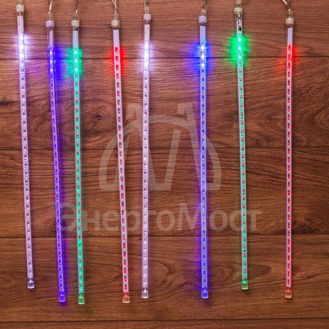 Электроукрашение &amp;quot;Тающая сосулька&amp;quot; 8х30LED 0.5м 220В IP44 мульти.; черн. провод NEON-NIGHT 256-319-6