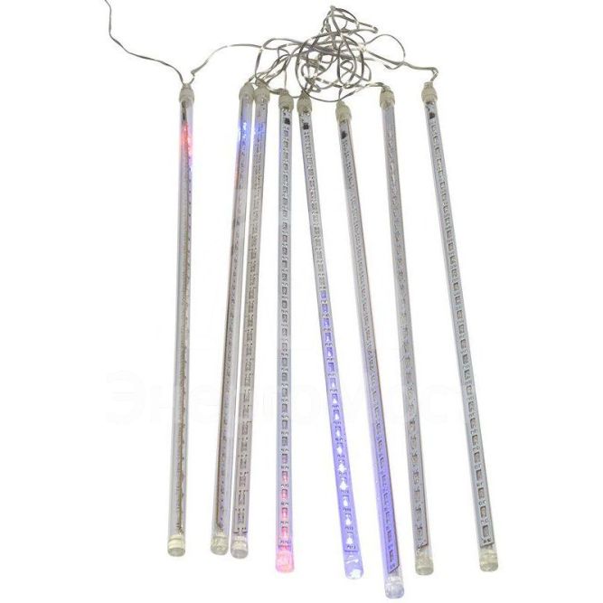 Электроукрашение &amp;quot;Тающая сосулька&amp;quot; 8х30LED 0.5м 220В IP44 мульти.; черн. провод NEON-NIGHT 256-319-6