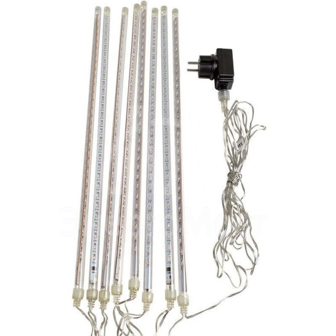 Электроукрашение &amp;quot;Тающая сосулька&amp;quot; 8х30LED 0.5м 220В IP44 мульти.; черн. провод NEON-NIGHT 256-319-6