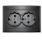 Розетка 2-м СП Бриллиант 16А IP20 с заземл. в сборе графит Universal 7947533-Gr