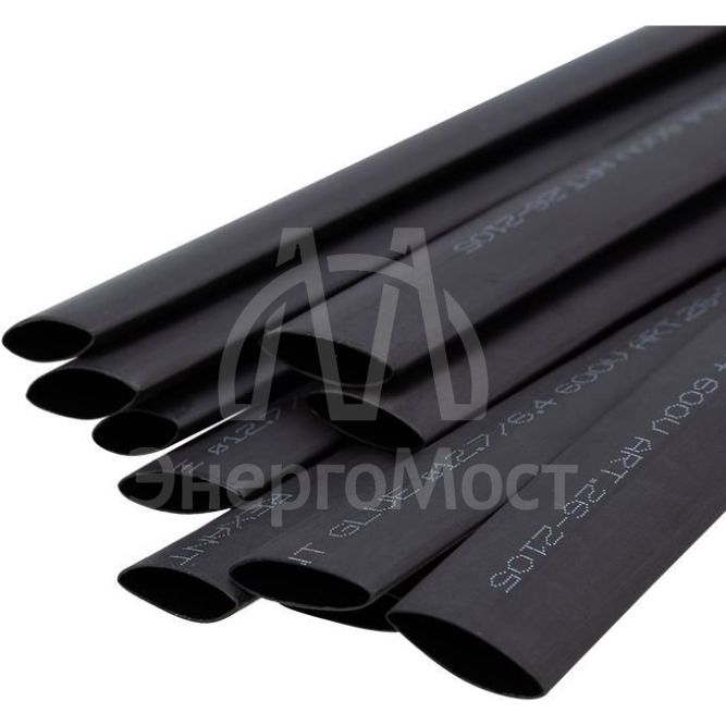 Трубка термоусаживаемая двухстенная клеевая 12.7/6.35мм (уп.10шт) по 1м черн. Rexant 26-2105