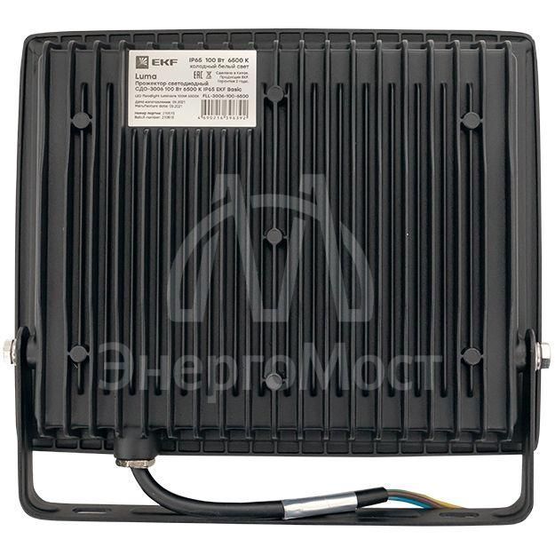 Прожектор светодиодный СДО-3006 100Вт 6500К IP65 Basic EKF FLL-3006-100-6500