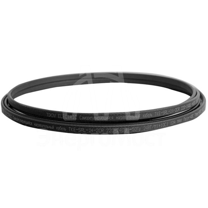 Кабель нагревательный саморег. 24Вт/м с экраном 16 AWG термопласт TOKOV ELECTRIC TKE-SRL-24-2CR