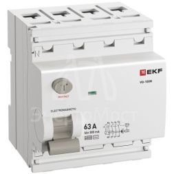 Выключатель дифференциального тока 4п 63А 300мА тип AC 6кА ВД-100N электромех. PROxima EKF E1046M63300