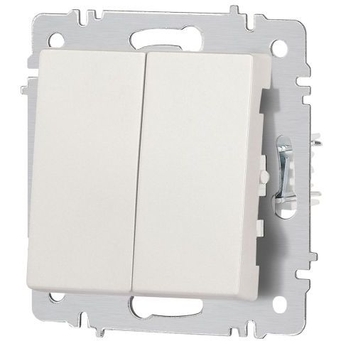 Переключатель 2-кл. СП Accent 6-107-06 10А IP20 250В AL/CU перламутр. Intro Б0063566