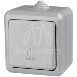 Кнопка звонка ОП Dita IP54 10А 250В сер. TOKOV LIGHT TKL-DT-DB-C06-IP54