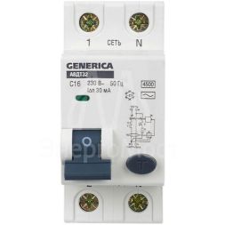 Выключатель автоматический диф. тока C16 30мА АВДТ 32 GENERICA IEK MAD25-5-016-C-30