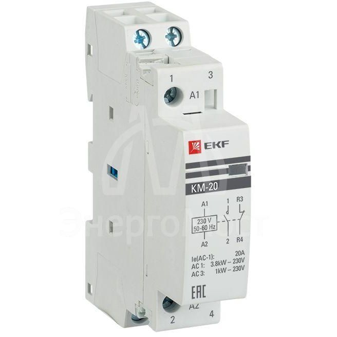 Контактор модульный КМ 20А NО+NC (1 мод.) EKF km-1-20-11