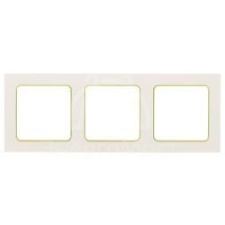 Рамка 3-м Стокгольм бел. с линией цвета зел. PROxima EKF EAM-G-302-10