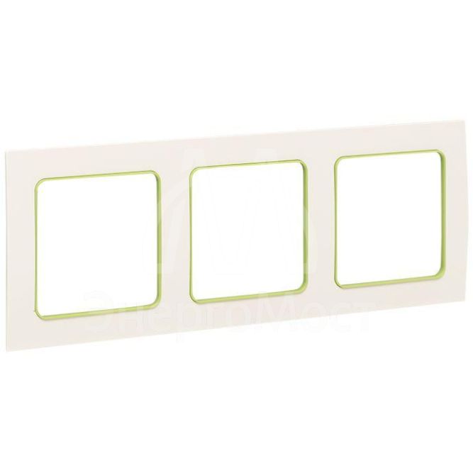 Рамка 3-м Стокгольм бел. с линией цвета зел. PROxima EKF EAM-G-302-10