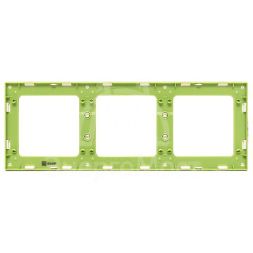 Рамка 3-м Стокгольм бел. с линией цвета зел. PROxima EKF EAM-G-302-10