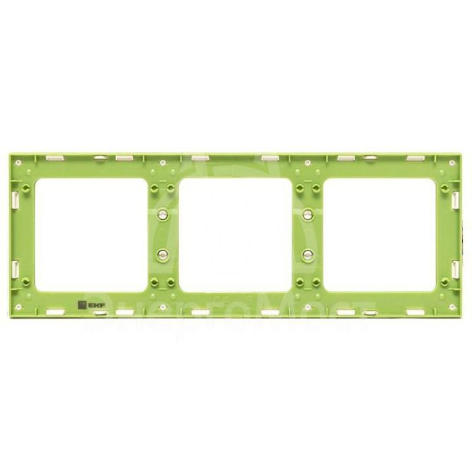 Рамка 3-м Стокгольм бел. с линией цвета зел. PROxima EKF EAM-G-302-10