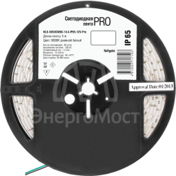 Лента светодиодная 71 710 NLS-5050CW60-14.4-IP65-12V-Pro R5 14.4Вт/м (уп.5м) Navigator 71710