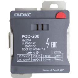 Блок распределительный винтовой зажим 2х95кв.мм 10х16кв.мм DKC POD-200