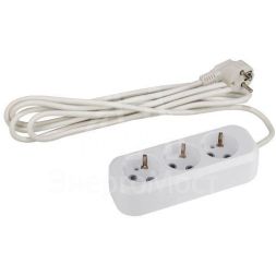 Удлинитель 3х5м с заземл. 10А ПВС 3х0.75 UX-3e-5m ЭРА Б0038576