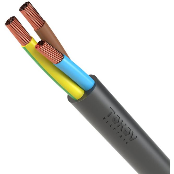 Провод TOKOV ELECTRIC ПВС 3х1.5(2х1.5+1х1.5) 380В Ч (м) 1945491