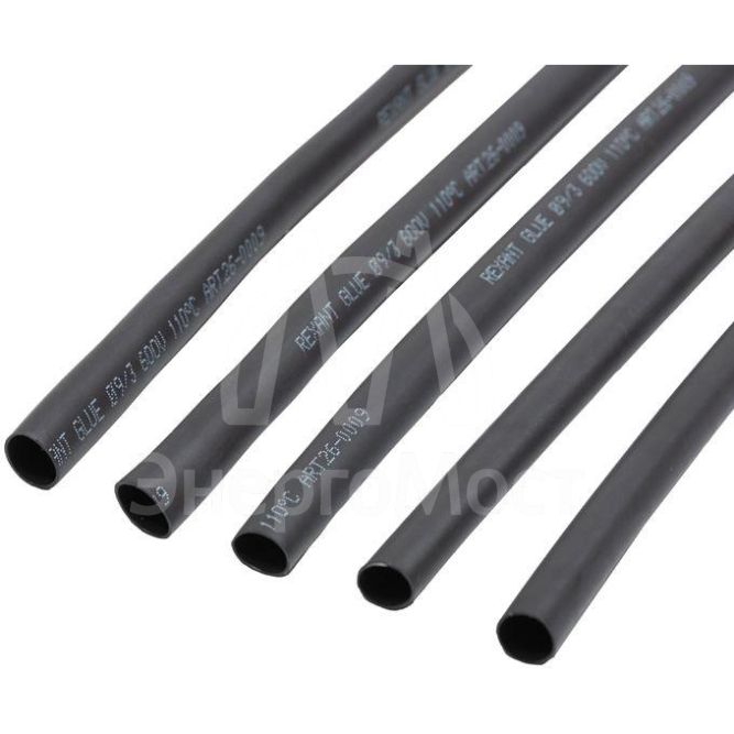 Термоусадка клеевая 9.0/3.0мм (3:1) 1м черн. Rexant 26-0009