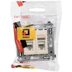 Розетка компьютерная 2-м СП Avanti "Ванильная дымка" RJ45 кат.5E DKC 4405464