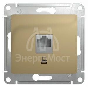 Механизм розетки комп. 1-м СП Glossa RJ45 CAT.5E титан SchE GSL000481K