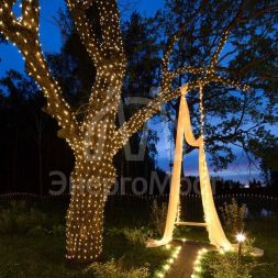 Гирлянда &amp;quot;LED Клип-лайт&amp;quot; 12В 150мм LED тепл. бел. Flashing (бел.) прозр. ПВХ (уп.100м) Neon-Night 325-166