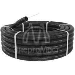 Труба гофрированная ПА d29мм ПВ-2 Dвн.28.3мм Dнар.34.5мм с протяж. черн. (уп.25м) DKC PA612935F2