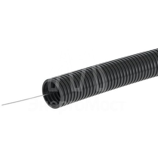 Труба гофрированная ПА d29мм ПВ-2 Dвн.28.3мм Dнар.34.5мм с протяж. черн. (уп.25м) DKC PA612935F2