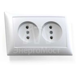Розетка 2-м СП Селена 16А IP20 РС16-371 бел. Кунцево 8115