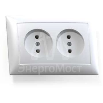 Розетка 2-м СП Селена 16А IP20 РС16-371 бел. Кунцево 8115