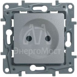 Механизм розетки 1-м СП Etika 2К 16А защ. шторки без заземл. винт. зажимы алюм. Leg 672434