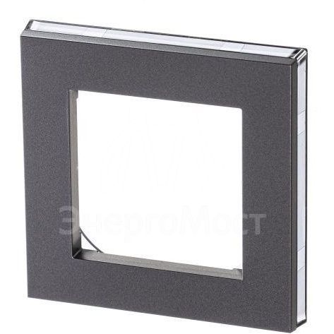 Рамка Levit 1п сталь/дым. черн. ABB 2CHH015010A6069
