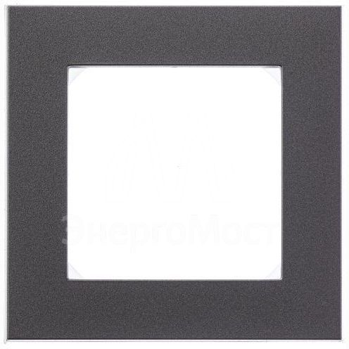 Рамка Levit 1п сталь/дым. черн. ABB 2CHH015010A6069