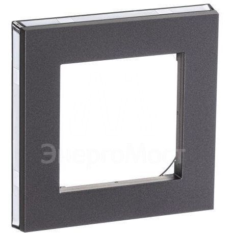 Рамка Levit 1п сталь/дым. черн. ABB 2CHH015010A6069