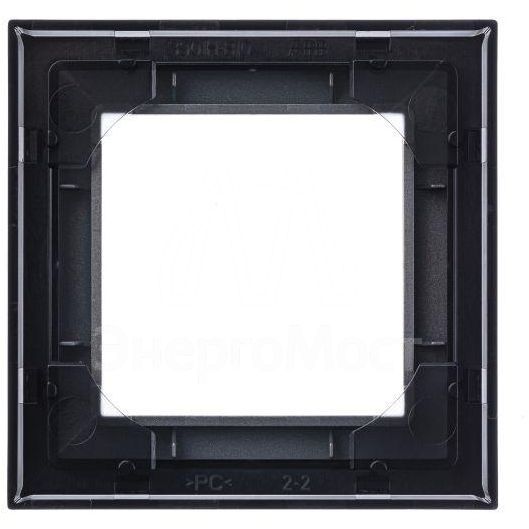 Рамка Levit 1п сталь/дым. черн. ABB 2CHH015010A6069