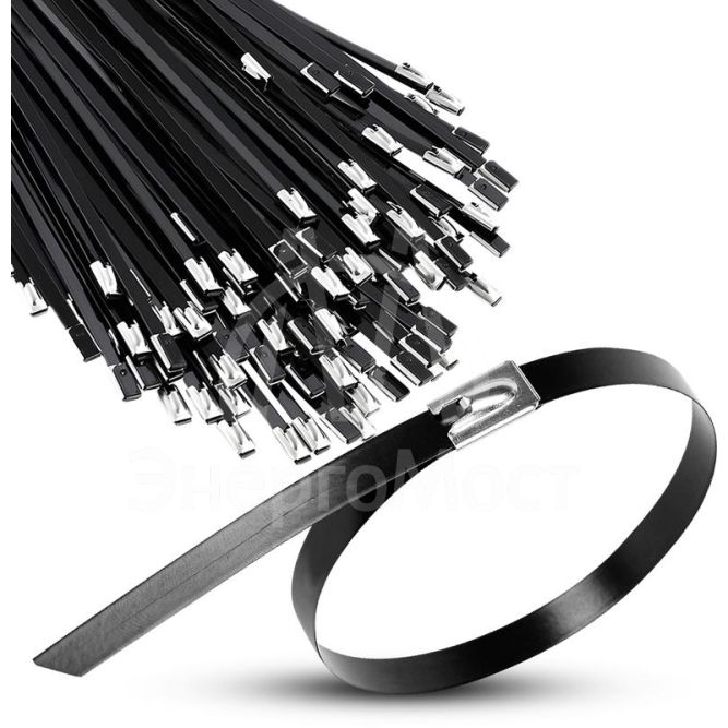 Хомут кабельный 4.6х100 сталь ANSI 316 с покрытием TOKOV ELECTRIC TKE-HM316-4.6-100-C/100