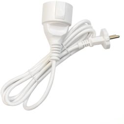 Удлинитель-шнур 1х2м без заземл. 10А IP20 ПВС 2х1 бел. DOMTOK 2335