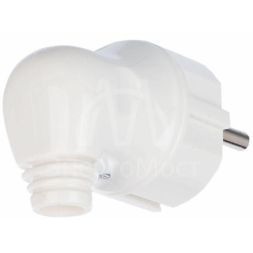 Вилка угловая ВПу11-01-Ст разборная с заземл. 16А бел. IEK EVP11-16-01-K01