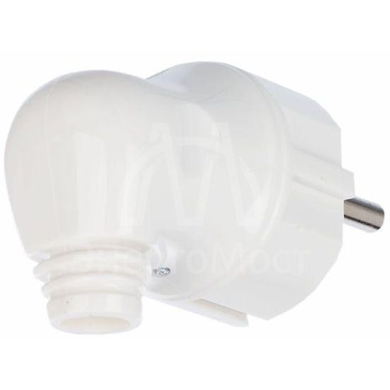 Вилка угловая ВПу11-01-Ст разборная с заземл. 16А бел. IEK EVP11-16-01-K01