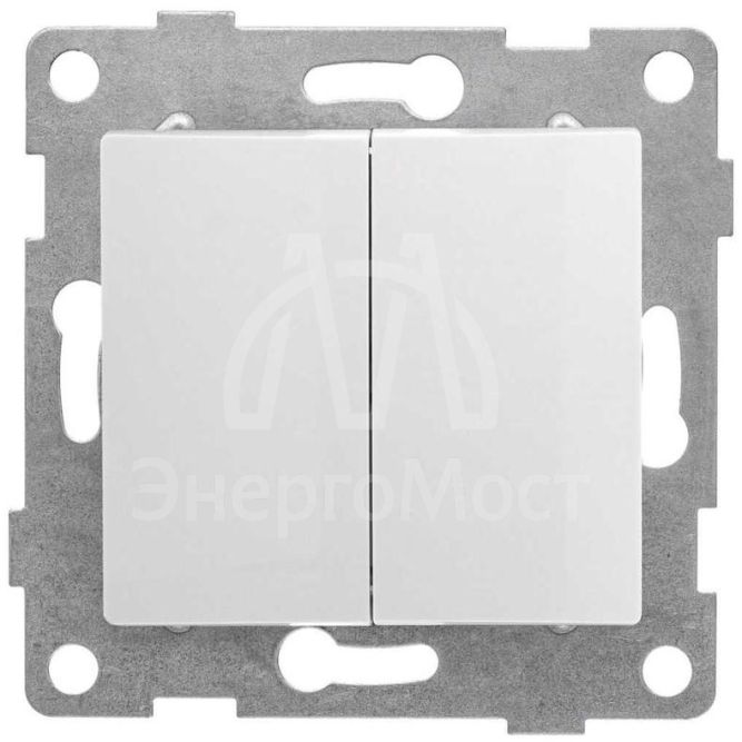 Переключатель проходной 2-кл. СП Bravo 10А IP20 250В для двух цепей механизм бел. GUSI С10В8-001