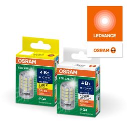 Лампа светодиодная LED G4 Value LVPIN40 4W/927 CRI95 4Вт 2700К 560лм капсульная прозр. G4 220-240В OSRAM 4610590510283
