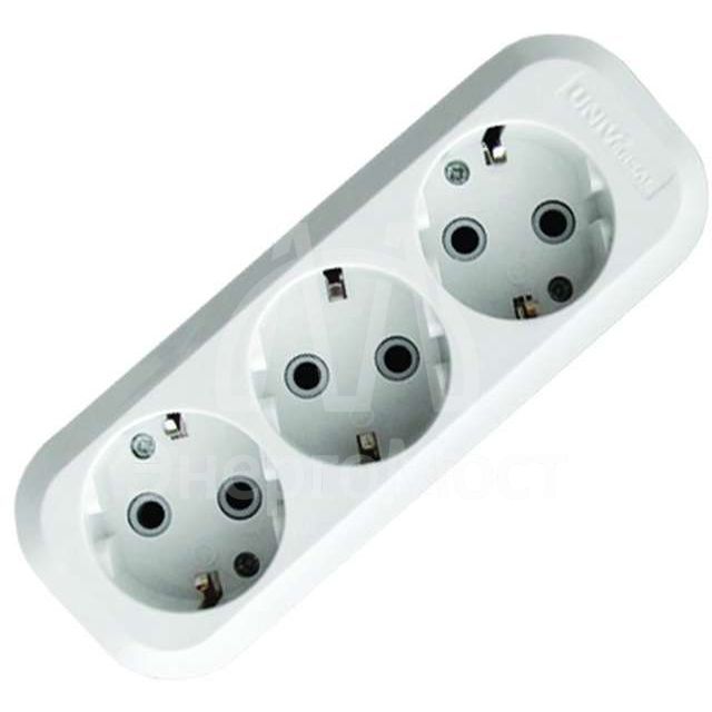 Колодка удлинителя 3-м АВС-пл. с заземл. UNIVersal E303